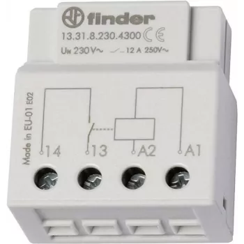 Finder Relay for UP-Dose or Schalterdose 13.31.8.230.4300 230 V/AC 1 Normally Open Contact 12 A 250 V/AC (13.31.8.230.4300)