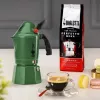 Moka pot BIALETTI Moka BREAK ALPINA — 3‑cup, green, aluminum, bakelite handle