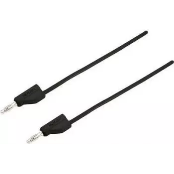 VOLTCRAFT Test Lead [Plug 4 mm - Plug 4 mm] 5 m Black MSB-300 (MSB-300-5-SW)