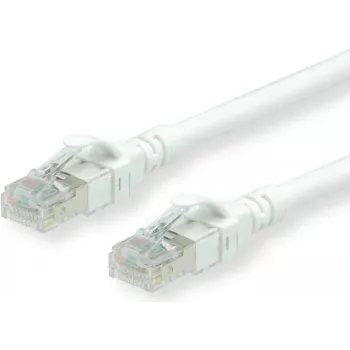 ROLINE - Patch-Cable - RJ-45 (M) to RJ-45 (M) - 5 m - SFTP, PiMF - CAT 6 - Halogen-Free, Moulded, Stranded - White (21.15.2665)