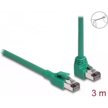 DeLOCK RJ45 Network Cable PROFINET SF/UTP 90° angled 3 m green