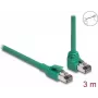 DeLOCK RJ45 Network Cable PROFINET SF/UTP 90° angled 3 m green