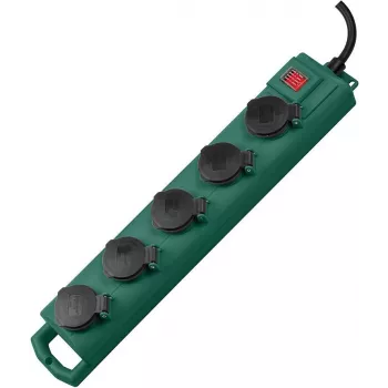 Power Extension Brennenstuhl 1159910215 5m 5 AC Outlets Outdoor Black Green