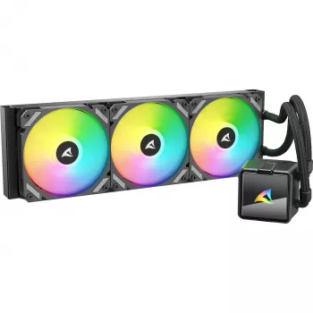 All-in-One Liquid CPU Cooler Sharkoon S60 ARGB — 360 mm Radiator, 3×120 mm PWM Fans, Black