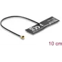 DELOCK WiFi 6 antenna I-PEX (MHF® I plug) omnidirectional 4.5–5.0 dBi with 10 cm FPC cable for internal adhesive mounting