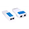 PoE tester LANBERG NT-0402 — PoE network cable tester with RJ-45/RJ-11 support, LED indicators, power LED, on/off switch