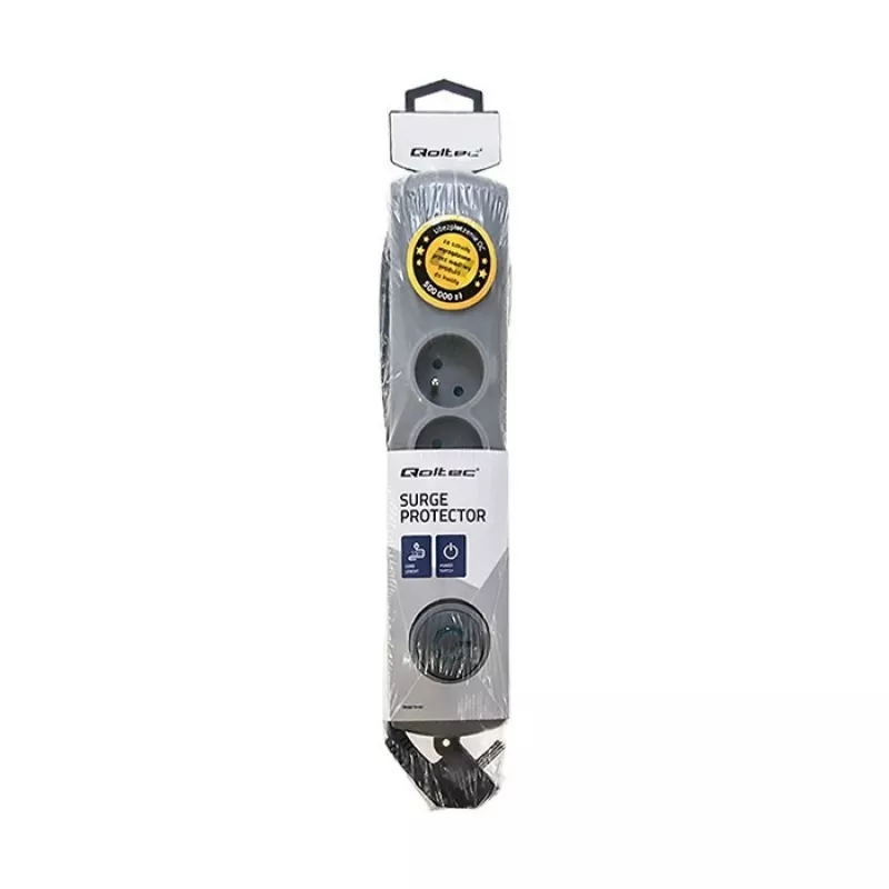 Surge Protector Qoltec 50163 Grey 4 AC Outlets 230V 1.5m