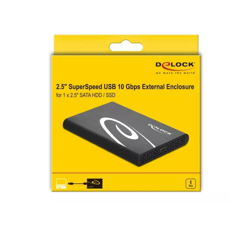 HDD/SSD enclosure DeLOCK 42610 External Enclosure for 2.5 inch SATA HDD/SSD