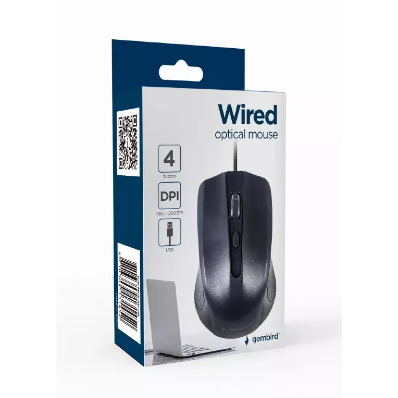 Optical mouse black USB 1.8m cable