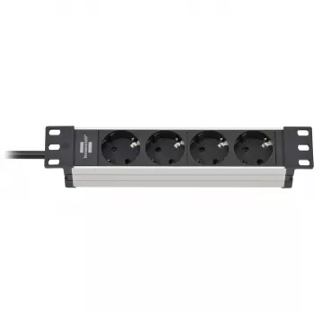 Brennenstuhl 1390007004 Extension Cable 2 m 4 AC-Outputs Indoor Black - Silver (1390007004)
