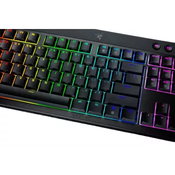 Razer | BlackWidow V4 Low-Profile Tenkeyless HyperSpeed | Keyboard | Wireless | US | Bluetooth | Black | Yellow Switches