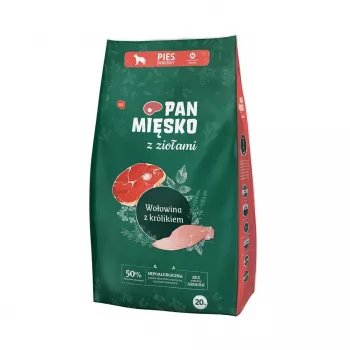 Dry dog food Pan Miesko Mr. Meat with Herbs Beef with Rabbit M 20 kg Pouch, for Medium Breeds, Protein 30% Fat 20%