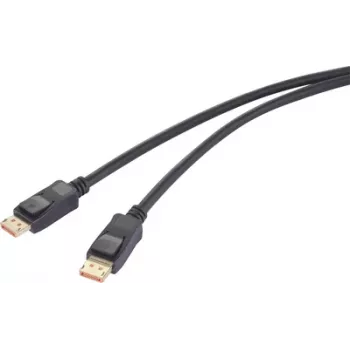 Renkforce DisplayPort Connection Cable Plug 2.00 m Black RF-6562820 8K UHD (RF-6562820)