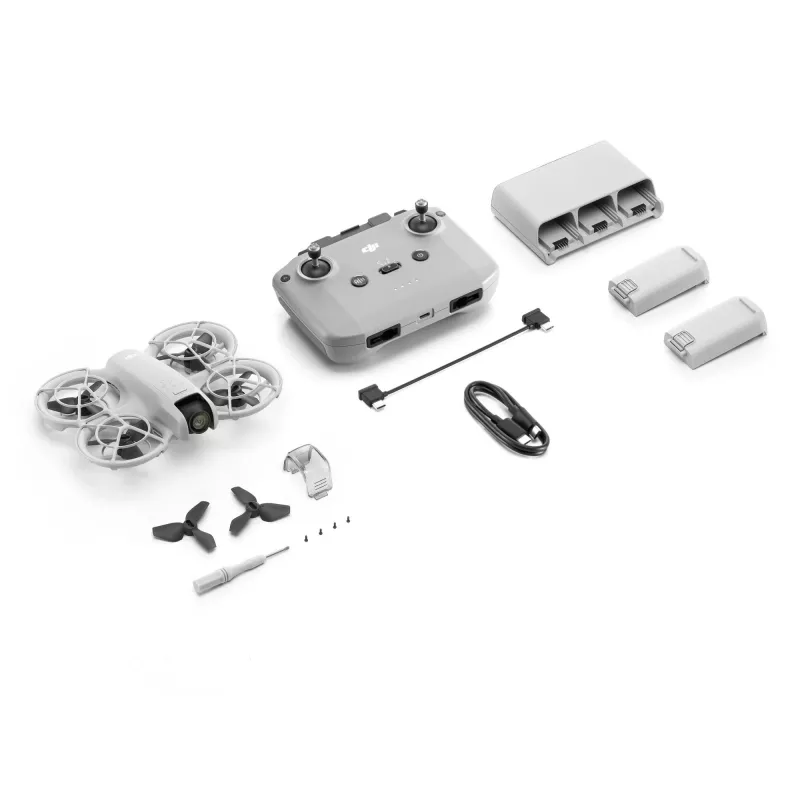 DJI Neo Fly More Combo (DJI-RC-N3) lightweight 135g drone with 4K Ultra HD camera, up to 18 minutes of flight time on 1 charge, 3x batteries, remote control