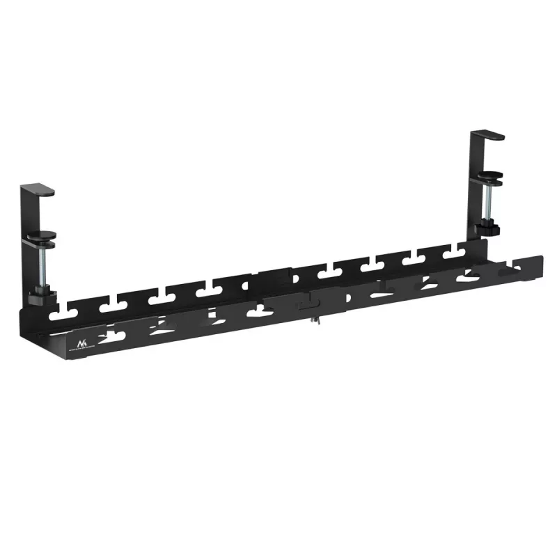 Under-desk cable organizer MACLEAN MC-103 B — black under-desk tray for cable management