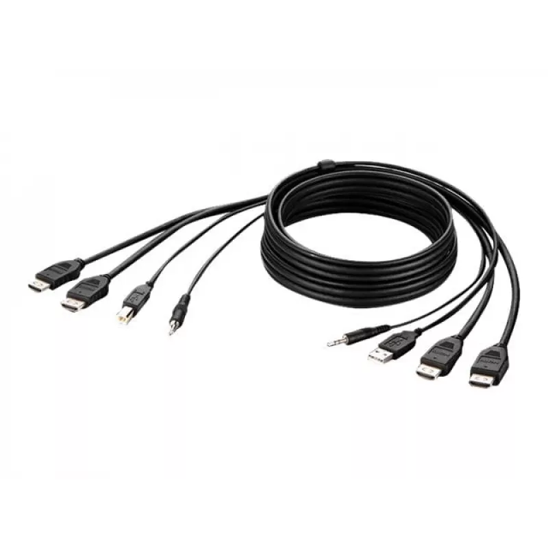 Belkin Secure KVM Combo Cable - Video- / USB- / Audio-Cable - TAA-Compliant - USB, Mini-Plug, HDMI (M)