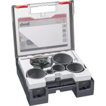Hole saw set KWB 499505, 8 pieces, assorted diameters — replacement cutting cups and arbors