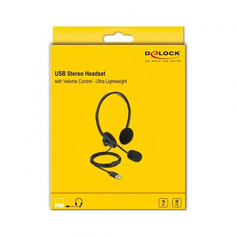 Headset DeLOCK USB Stereo Headset with Volume Control