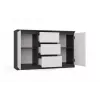 Chest of Drawers 2 Doors 3 Drawers top e shop M-MP-K-MAL-2D3S-ANTBIA — Anthracite frame, White doors, 1200×750×400 mm