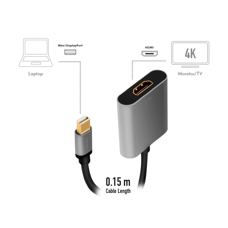 LogiLink CDA0110 video cable adapter Mini DisplayPort to HDMI 0.15 m