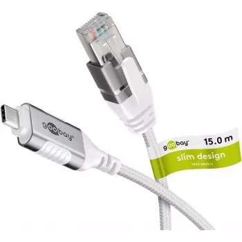 Goobay Ethernet-Cable USB-C 3.1 to RJ45 Slim 15 m - connects router, modem or (74392)