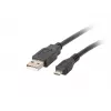 USB 2.0 cable LANBERG CA-USBM-10CC-0018-BK, Micro-USB B to USB A, 1.8 m, black