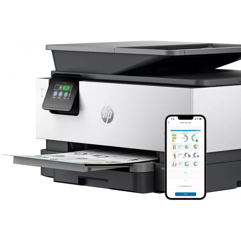 HP OfficeJet Pro 9120b Wireless All-in-One Color Printer, Two-sided printing; Copier, Scanner