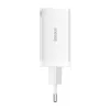 Wall charger Baseus GaN5 Pro 65W — USB + 2×USB-C (QC3.0, PD3.0) with 1m USB-C cable, white