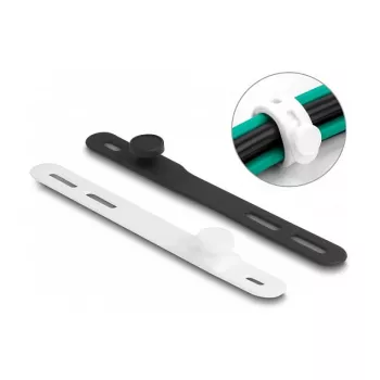 Releasable cable tie DeLOCK Soft Tie 10 pieces black white