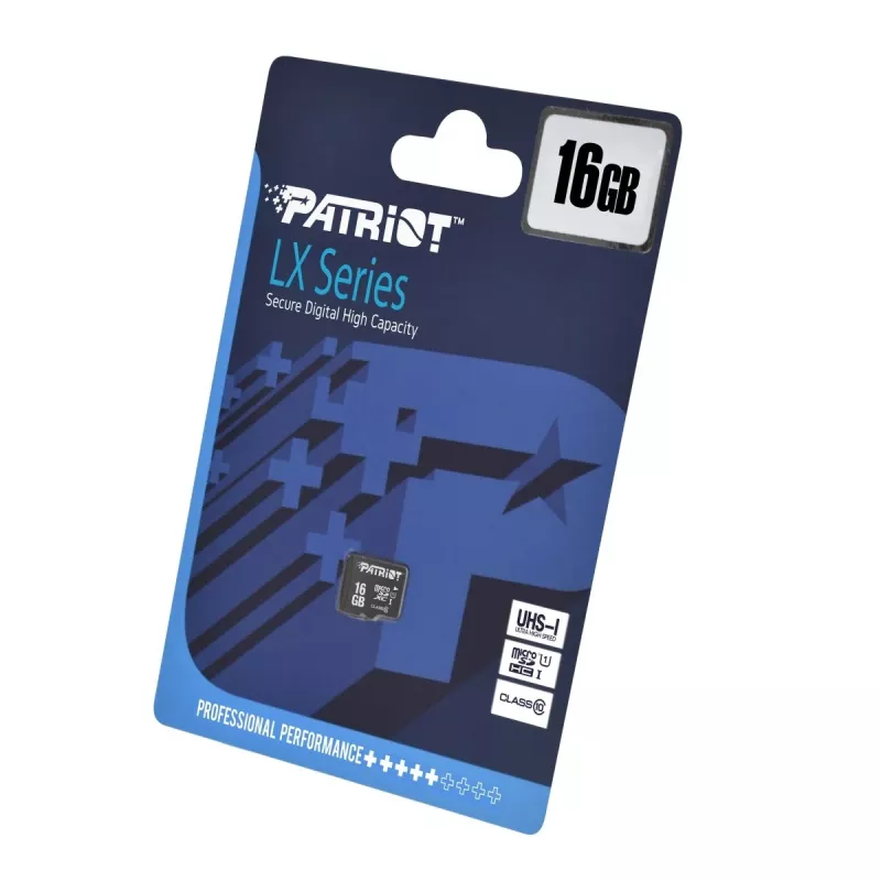 MicroSDHC memory card PATRIOT PSF16GMDC10 — 16 GB, Class 10, UHS-I (U1), 80 MB/s, black