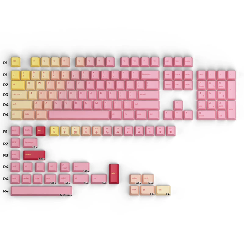Glorious GPBT Keycaps Pink Grapefruit Forge