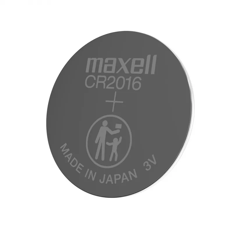 Coin cell battery MAXELL CR2016 3V, LiMnO2 single-use, 90 mAh — 2 pcs blister