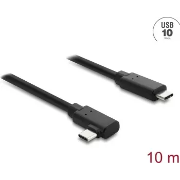 DELOCK active optical USB Type-C cable 10 Gbps, angled plug-to-plug, 10 m (model 87242)