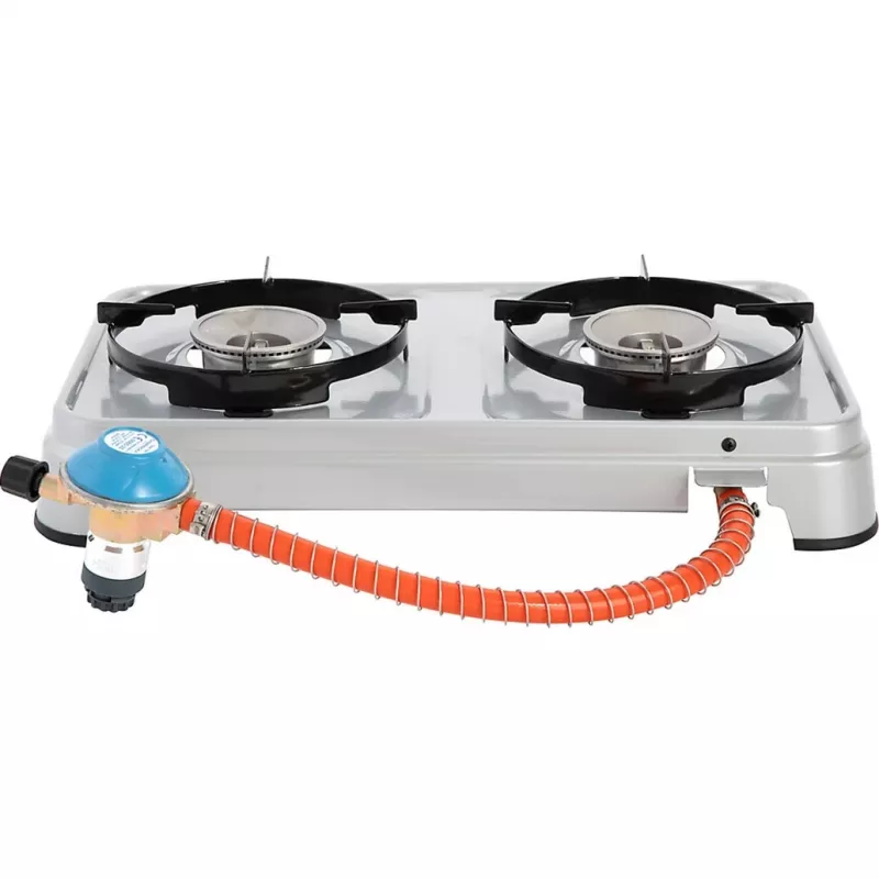 gas stove Camping Cook CV (Grey, two-burner stove)