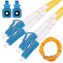 Fibre optic patch cable Extralink EX.2862 LC–LC 0.5 m G.652D FTTH yellow full duplex