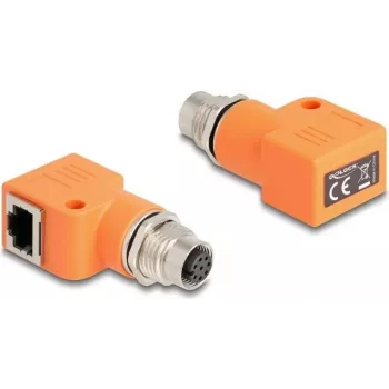 DeLOCK 60668 Cable Gender Changer M12 RJ45 Orange Gold Plated