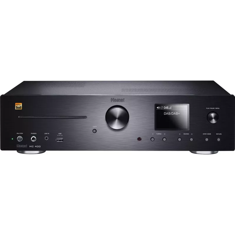 Stereo receiver Magnat MC 400 — 2.0 channels, 40 W per channel, CD player, Wi‑Fi, Bluetooth, DAB/FM, Ethernet (black)