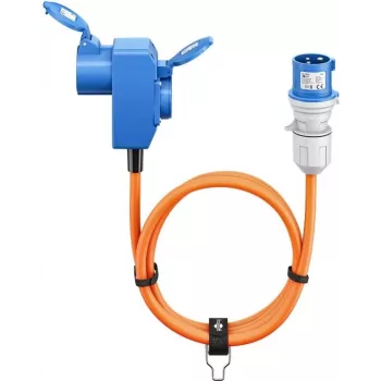 Goobay Camping Adapter Lead 1,5 m CEE Plug to Grounded Coupler Orange