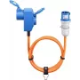 Goobay Camping Adapter Lead 1,5 m CEE Plug to Grounded Coupler Orange
