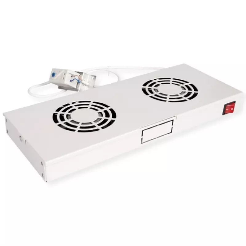 Cooling fan ROLINE 19-inch roof fan unit 2 fans Thermostat grey
