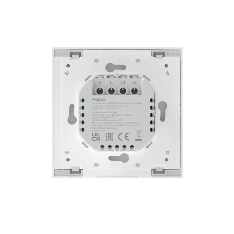 AQARA Smart Home Wall Switch H1, With Neutral, Double Rocker (WS-EUK04)