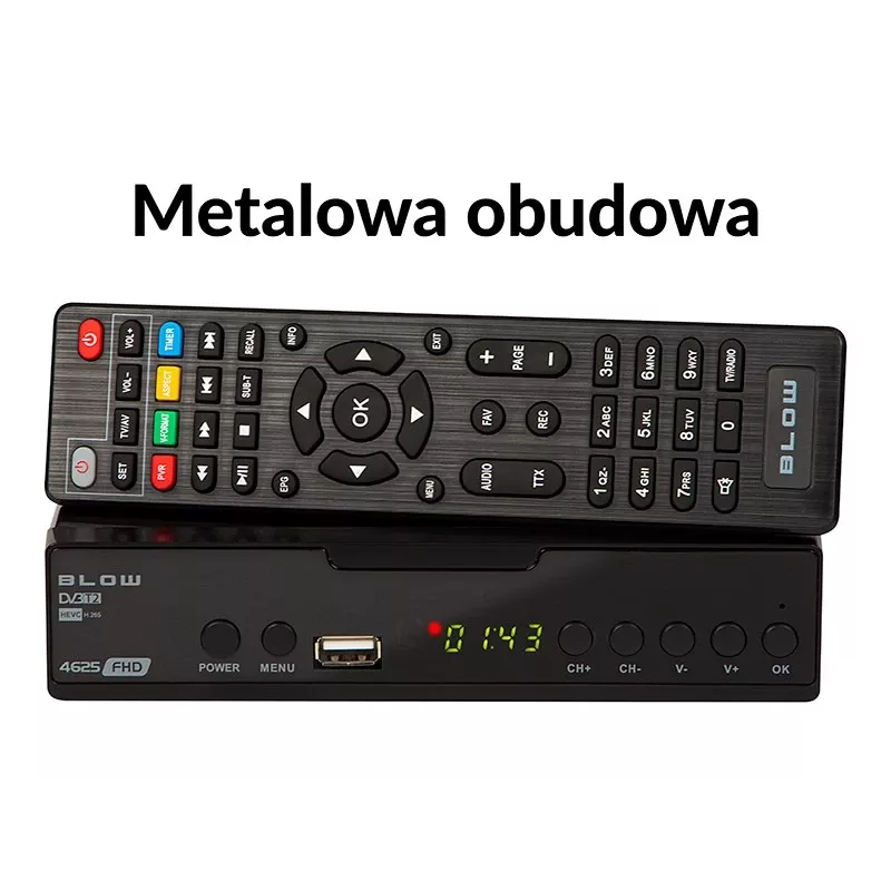 Digital TV tuner BLOW 4625FHD DVB-T2 H.265 terrestrial receiver, HDMI, USB, SCART, Ethernet, S/PDIF