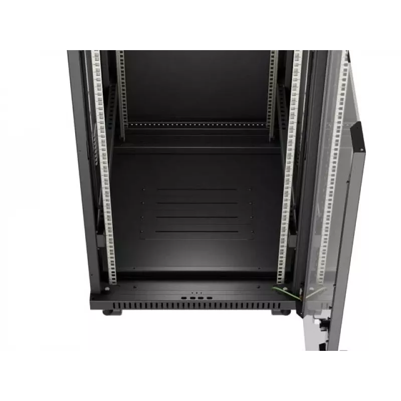 Network Rack Cabinet LANBERG 19 inch 24U 600x800 mm black with glass door and LCD cutout (Flat Pack) v2