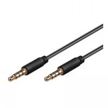Wentronic Goobay 3,5mm-jack-Connection Cable, Black, 1.5 m - jack 3,5 mm-Plug (4-Pin, Stereo) > jack 3,5 mm-Plug (4-Pin, Stereo) (63828)