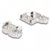 DELOCK D-Sub housing 9‑pin angled 90° cable boot, silver plastic, 33×47×16 mm