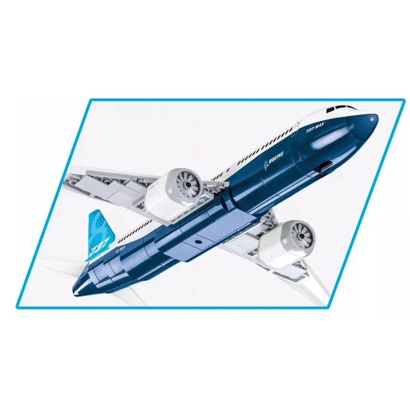 Building set Cobi Boeing 737-8 — 340 pieces, recommended age 7+, blue and white