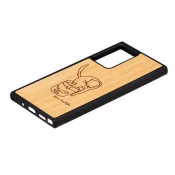 Protective phone case man and wood for Samsung Galaxy Note 20 Ultra — cat with fish design