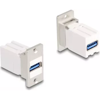 DeLOCK Panel Mount Keystone Module coupler USB 5 Gbps Type-A female to Type-A female