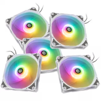 120mm PWM Case Fan Pack BitsPower Notos RGB — white, 5-pack (BPTA-FX1812NTWH-5)
