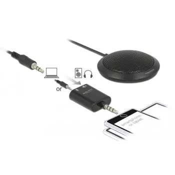 Table microphone DeLOCK 65873 Black